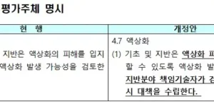 신구조문 대비표 (액상화 평가주체 명시)
