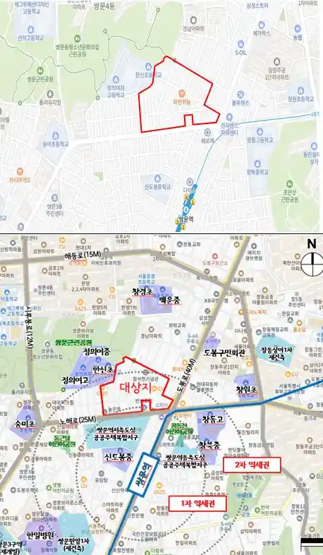 (도봉구) 쌍문동 81일대 재개발 위치도 (출처 서울시)