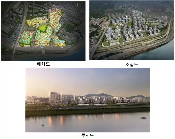 한남5 재개발사업 조감도, 배치도 등 (출처 서울시)