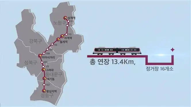 동북선 도시철도 노선도 (출처 서울시)