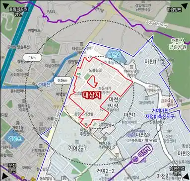 마천 5구역 주택 재개발사업 위치도(출처 서울시)