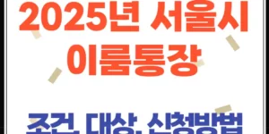 2025 서울시 중증장애인 이룸통장: 조건, 신청방법 총정리
