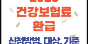 2025 건강보험료 환급 총정리｜병원비, 환급금 조회, 환급 기준, 지급일 완벽 가이드